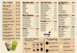 Hệ thống cửa hàng Dingtea - Menu 